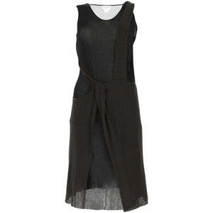 보테가 베네타 바이컬러 시스루 골지 니트 드레스, 블랙계열+브라운계열, Italy 42