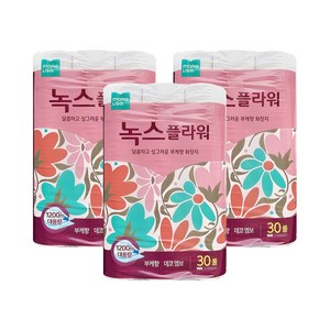 모나리자 녹스플라워 화장지 2겹 40m, 40m, 30개입, 3개