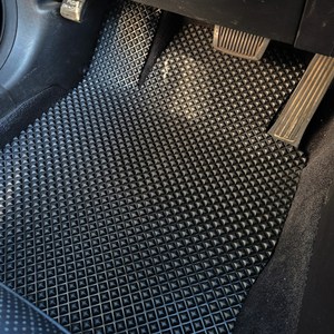 쏘나타디엣지 블록 다이아 매트 전차종 차량용 바닥 고무매트 발매트, 운전석+조수석+2열(세트), 테두리O 블랙, 중국택시 쏘나타DN8/디엣지(24년~)