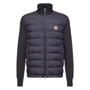 몽클레르 로고 패치 패딩 니트, 블랙계열+그레이계열, Standard XL(KR 104-185)