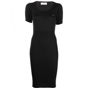 비비안웨스트우드 구체 로고 니트 미디 드레스, 블랙계열, Standard S(KR 55)