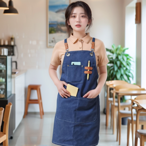 블룸원 캔버스 앞치마 프리미엄 에이프런, 1개, 블룸원 블루