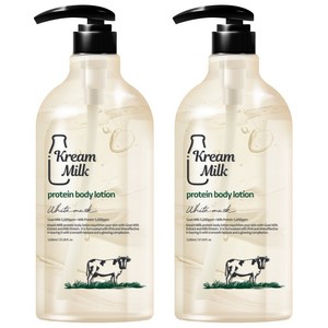 크림밀크 단백질 산양유 바디로션 화이트머스크향, 1.1L, 2개