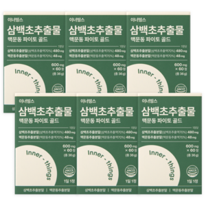 이너띵스 삼백초 추출물 맥문동 파이토 골드 식약청 HACCP 인증, 6개, 60정