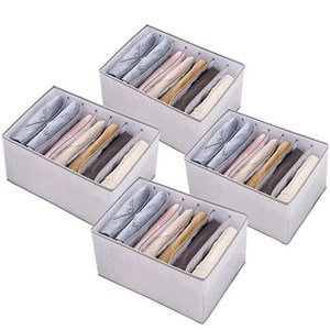 디오셀 pvc 탄탄 칸칸이 통풍 옷장정리함 세트, 그레이, 4개