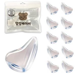 말랑베이비 프리미엄 모서리 보호대, 물방울형, 투명, 10개