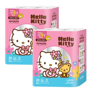 헬로키티 프리미엄 플라워 천연펄프 4겹 화장지