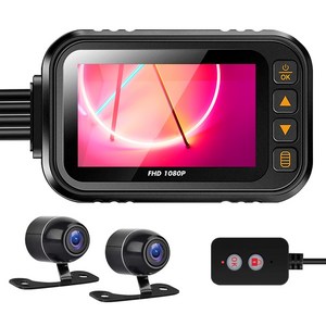WIFI 듀얼1080P 오토바이 2채널 블랙박스 M9 전체방수 (128GB 포함), 128GB 포함