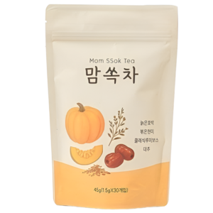 카페인 없는 맘쏙차 늙은호박 볶은현미 루이보스 대추 호박 붓기차, 30개입, 1.5g, 1개