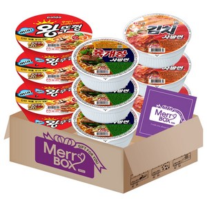 사발면 세트 2호(육개장사발면3+김치사발면3+팔도미니왕뚜껑3)+메세지카드