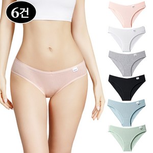 텅카 여성 팬티 순면 100% 하이웨스트 팬티 심리스팬티 6 세트 프리미엄 면