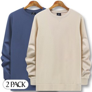 블루포스 심플 맨투맨 1+1세트 남자 긴팔 티셔츠 봄 가을 남성 운동복 단체티 남녀공용 커플티 [국내생산]