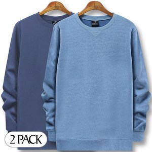 블루포스 심플 맨투맨 1+1세트 남자 긴팔 티셔츠 봄 가을 남성 운동복 단체티 남녀공용 커플티 [국내생산]