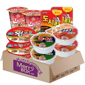 소컵라면 10개 2호(육개장사발면2+김치사발면2+미니왕뚜껑2+팔도도시락2+김치도시락2)+메세지카드
