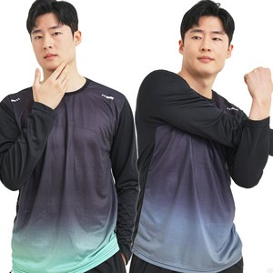 밀크린 액티브온 남성 쿨티셔츠 여름 냉감 스포츠 기능성 반팔 긴팔 티셔츠 2종 세트