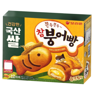 오리온 국산쌀 참붕어빵 (슈크림맛), 360g, 2개