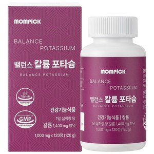 칼륨 영양제 포타슘 전해질 밸런스 mompick, 120정, 1박스