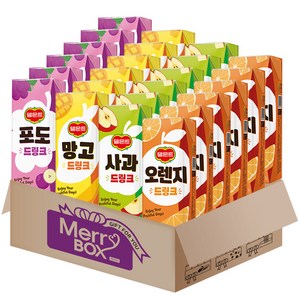 델몬트 팩주스 24개(오렌지6+포도6+망고6+사과6)+메세지카드, 190ml, 1세트