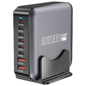 스타일닥터 GaN PPS 320W 초고속 멀티 충전기 8포트 6C2A PD3.0 급속 충전 충전소