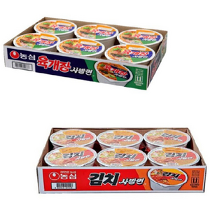농심 육개장 사발면 86g 12p + 김치 사발면 86g 12p, 24개