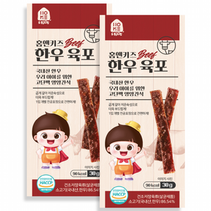 홈앤키즈 육포, 한우육포, 30g, 2개
