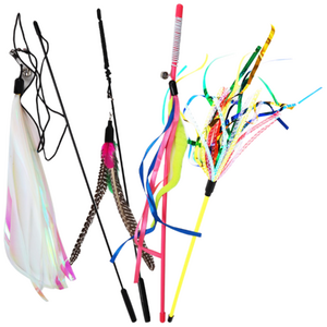 딩동펫 고양이 비비드 반짝이 낚싯대 4종 세트