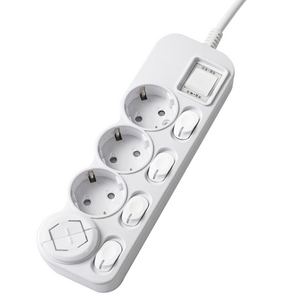 에코파워탭 국내 제조 LED 개별 과부하 차단 멀티탭 4구 CSG-40415 + 안전커버