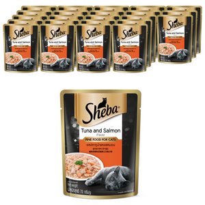 쉬바 1세이상 고양이 주식 파우치, 연어+참치, 70g, 24개