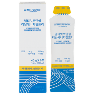 얼티밋포텐셜 러닝에너지젤프리 탄수화물 팔라티노스 타우린 러닝 마라톤 파워젤(40g/6포), 40g, 6개