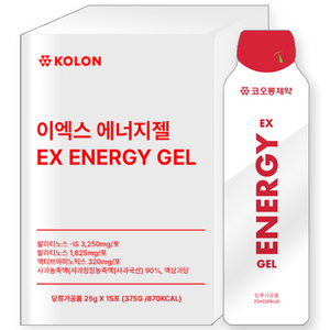 코오롱제약 이엑스 에너지젤 마라톤 파워젤 퍼펙트 엑티브 자전거파워젤 운동 하이브리드 에너지 사과맛 아미노산 스포츠 보충젤, 15회분, 1개