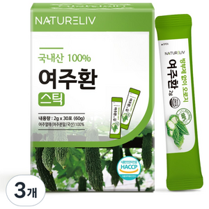 네이쳐리브 국내산 여주환 스틱 농약 잔류 검사 완료 먹기좋은 작은환, 60g, 3개