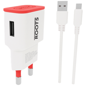 루츠 국내생산 USB 1포트 저전압 DC 5V 2A 저전력 저속충전 어댑터 홈캠 충전기 + C타입 1M 케이블 포함