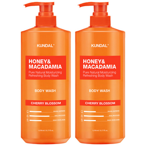 쿤달 허니 앤 마카다미아 퓨어 바디워시 체리블라썸, 1.058L, 2개