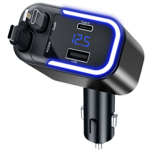 해브유 5구 5in1 릴타입 LED전압표시 100W 고속충전기 차량용 충전기 (애플+C타입)