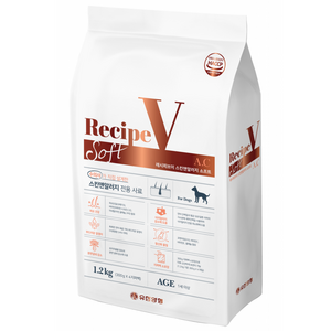 유한양행레시피브이 강아지 소프트 처방식 사료, 피부/피모+알러지, 1.2kg, 1개