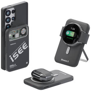 아이시(isee)맥세이프 준고체 보조배터리 10000mAh CCC 인증 3in1 냉각 15W 무선충전 22.5W 고속충전 애플워치 갤럭시워치 브리즈X