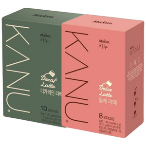 글로벌스토어 카누 디카페인라떼 돌체라떼 부드러운 커피 혼합 18T, 18개입, 13.5g, 1세트