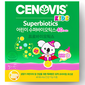 세노비스 이지오픈 어린이 수퍼바이오틱스 유산균 딸기맛, 40g, 1개