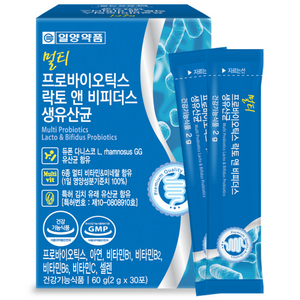 일양약품 멀티 프로바이오틱스 락토 앤 비피더스 L 람노서스 GG 생유산균 30p, 60g, 1개