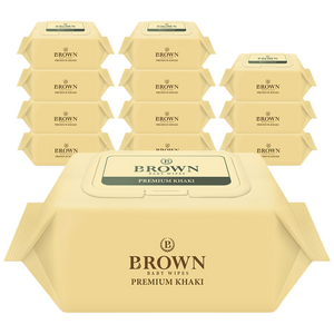 브라운 프리미엄 카키 아기물티슈 휴대용 캡형