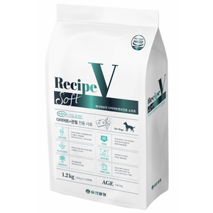 유한양행레시피브이 강아지 소프트 처방식사료, 다이어트+관절+중성..., 1.2kg, 1개