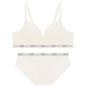 엘르이너웨어 [NEW] 에어로쿨 컴포트핏 노와이어 브라 팬티 세트 - 아이보리
