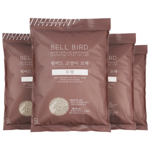 벨버드 벤토나이트 고양이모래, 5L, 무향, 4개