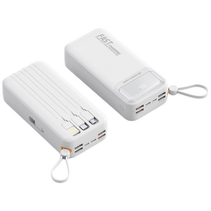 보조배터리 50000mAh 대용량 66W 고속충전 4개 충전선 내장일체형휴대용캠핑 보조배터리