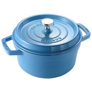 스타우브 에나멜 주철 냄비, 22cm, 아이스 블루, 1개
