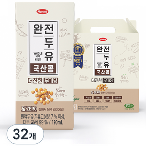 전두유 더진한 국산콩 무가당, 190ml, 32개