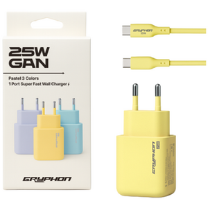 GRYPHON 25W 초고속 충전기 파스텔 3컬러 PD PPS C타입 케이블 포함