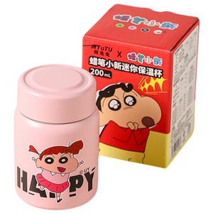 가와시마야 캐릭터 316 스테인리스 스틸 미니 보온컵, 유리 핑크, 200ml, 1개