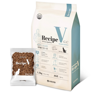 유한양행레시피브이 고양이 처방식사료, 저지방, 1.2kg, 1개