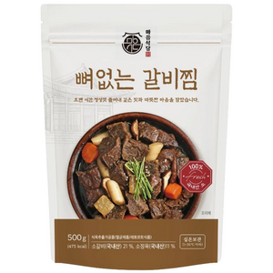 마음식당 국내산 뼈없는 갈비찜 (실온), 500g, 1개